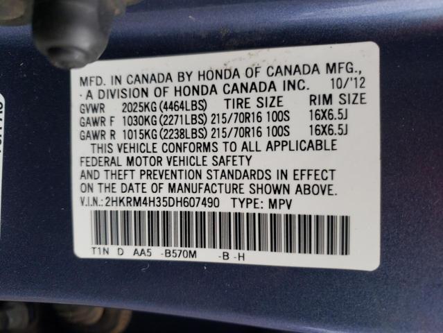 Photo 10 from auction – 2013 HONDA CR-V LX with VIN 2HKRM4H35DH607490