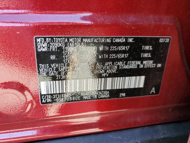 Photo 10 from auction – 2020 TOYOTA RAV4 LE with VIN 2T3H1RFV6LC059367