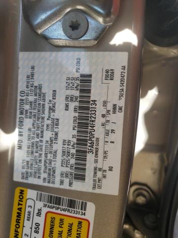 Photo 10 from auction – 2015 FORD FUSION SE with VIN 3FA6P0PU4FR233134