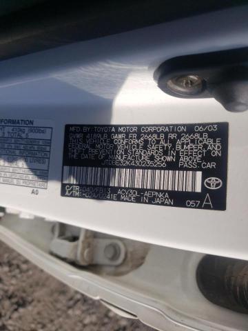 Photo 10 from auction – 2003 TOYOTA CAMRY LE with VIN JTDBE32K430235256