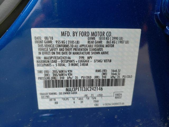 Photo 10 from auction – 2018 FORD ECOSPORT S with VIN MAJ3P1TE3JC242146