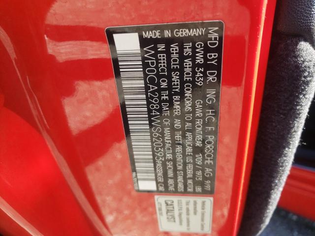 Photo 10 from auction – 1998 PORSCHE BOXSTER with VIN WP0CA2984WS620393