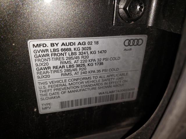 Photo 10 from auction – 2018 AUDI Q7 PREMIUM with VIN WA1LABF74JD033050
