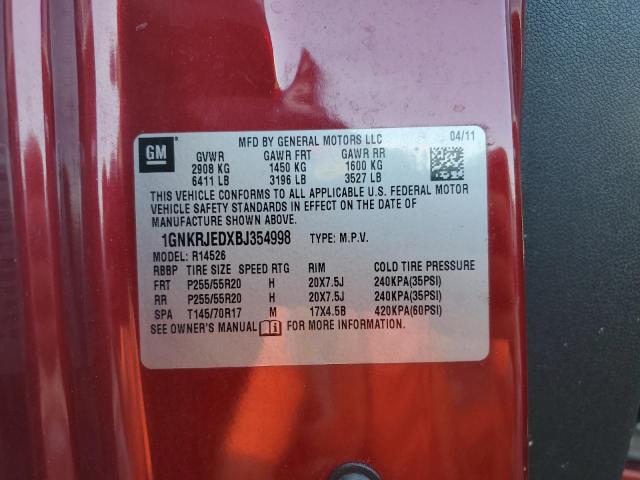 Photo 10 from auction – 2011 CHEVROLET TRAVERSE L with VIN 1GNKRJEDXBJ354998