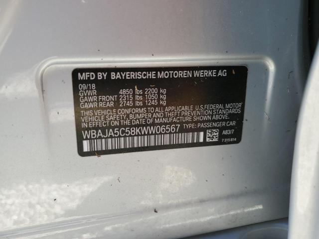 Photo 10 from auction – 2019 BMW 530 I with VIN WBAJA5C58KWW06567