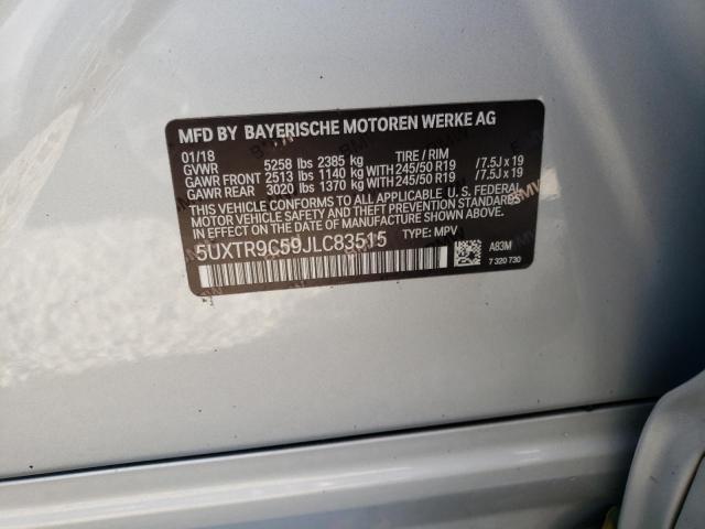 Photo 10 from auction – 2018 BMW X3 XDRIVE3 with VIN 5UXTR9C59JLC83515