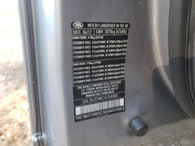Photo 10 from auction – 2012 LAND ROVER RANGE ROVE with VIN SALSK2D46CA754068