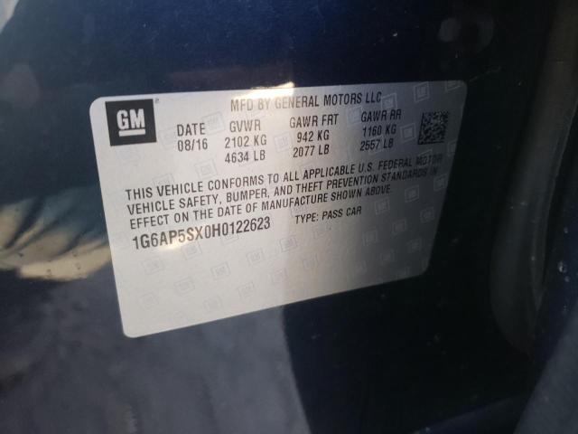 Photo 10 from auction – 2017 CADILLAC CTS with VIN 1G6AP5SX0H0122623