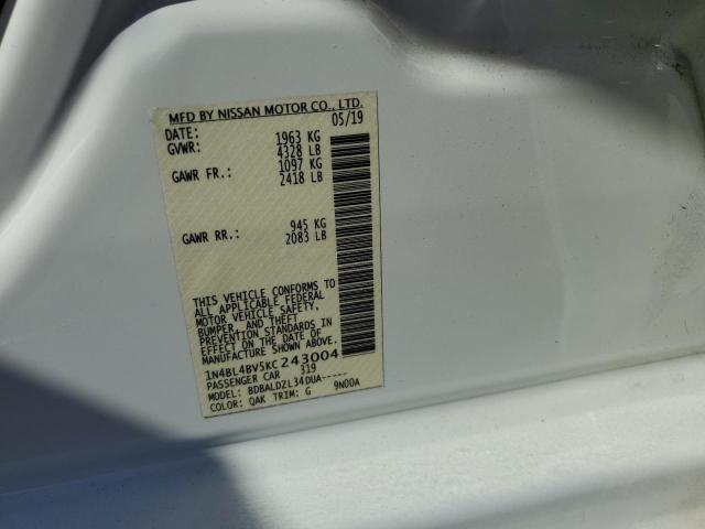 Photo 10 from auction – 2019 NISSAN ALTIMA S with VIN 1N4BL4BV5KC243004