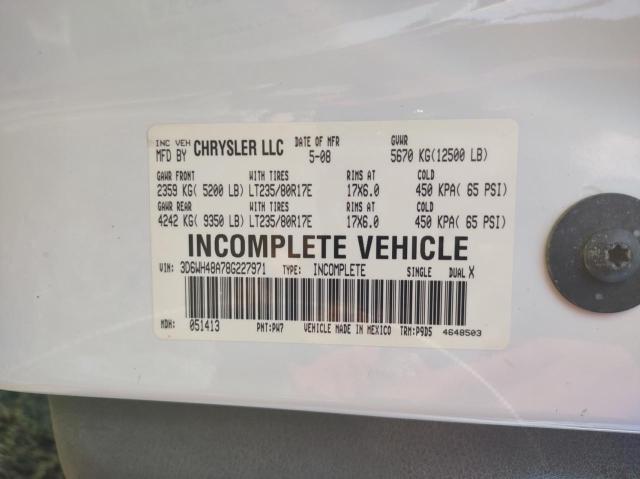 Photo 10 from auction – 2008 DODGE RAM 3500 S with VIN 3D6WH48A78G227971