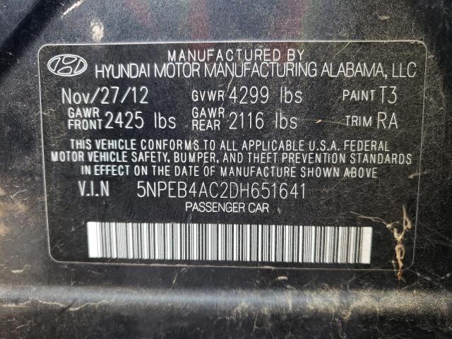 Photo 10 from auction – 2013 HYUNDAI SONATA GLS with VIN 5NPEB4AC2DH651641