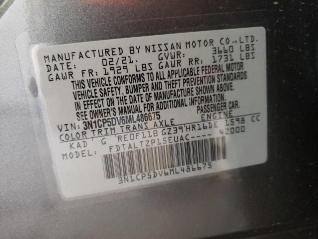 Photo 10 from auction – 2021 NISSAN KICKS SR with VIN 3N1CP5DV6ML486675