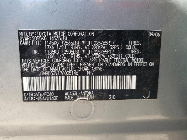 Photo 10 from auction – 2007 TOYOTA RAV4 with VIN JTMBD33V176025146
