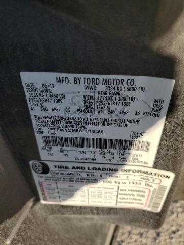 Photo 10 from auction – 2012 FORD F150 SUPER with VIN 1FTEW1CM5CFC19465