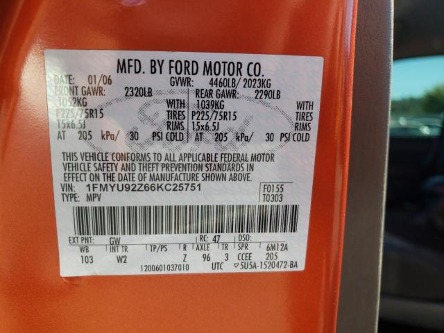 Photo 10 from auction – 2006 FORD ESCAPE XLS with VIN 1FMYU92Z66KC25751