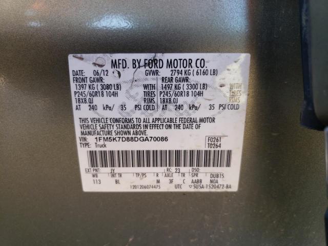 Photo 10 from auction – 2013 FORD EXPLORER X with VIN 1FM5K7D88DGA70086