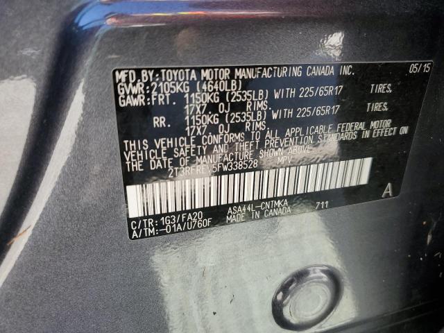 Photo 10 from auction – 2015 TOYOTA RAV4 XLE with VIN 2T3RFREV5FW338528