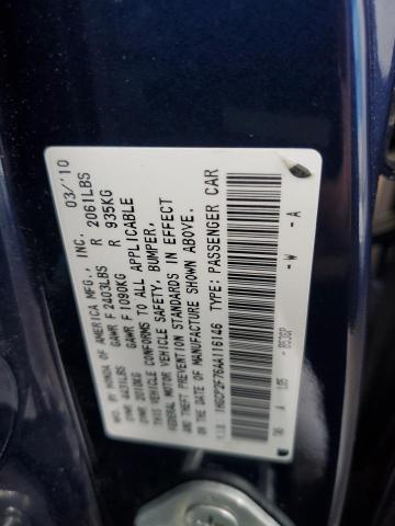 Photo 10 from auction – 2010 HONDA ACCORD EX with VIN 1HGCP2F76AA116146