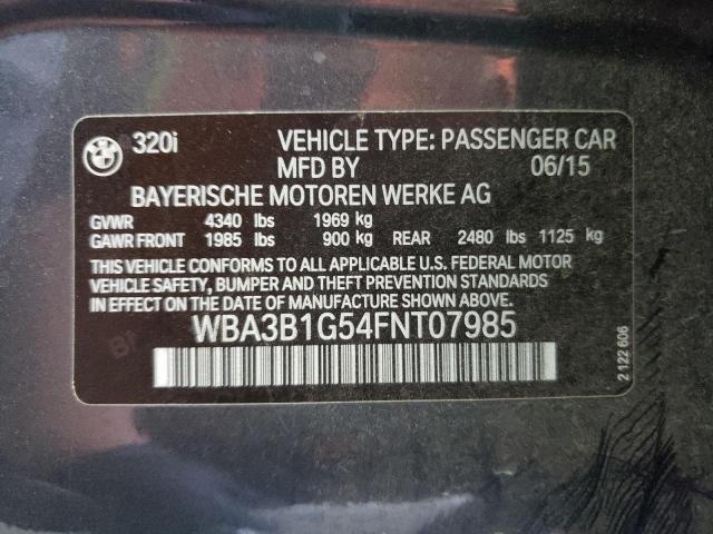 Photo 10 from auction – 2015 BMW 320 I with VIN WBA3B1G54FNT07985