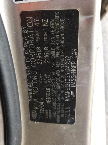 Photo 10 from auction – 2005 KIA SPECTRA LX with VIN KNAFE121055124252