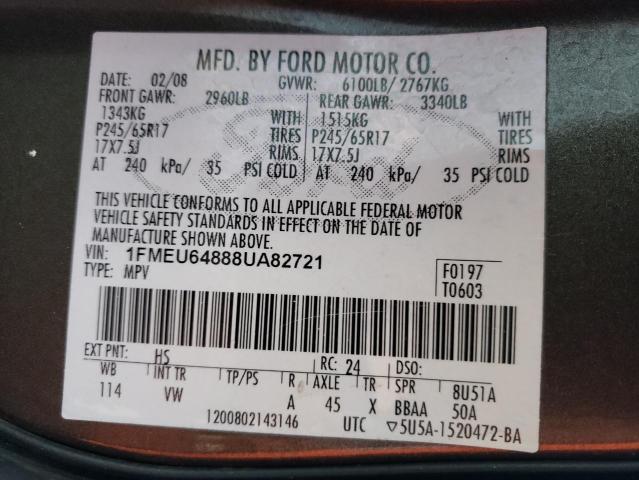 Photo 10 from auction – 2008 FORD EXPLORER E with VIN 1FMEU64888UA82721