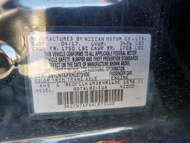 Photo 10 from auction – 2017 NISSAN VERSA S with VIN 3N1CN7APXHL873100