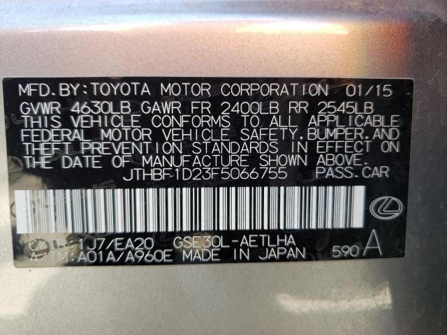 Photo 10 from auction – 2015 LEXUS IS 250 with VIN JTHBF1D23F5066755