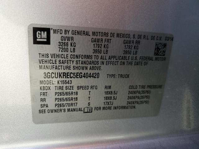 Photo 10 from auction – 2014 CHEVROLET SILVERADO with VIN 3GCUKREC5EG404420