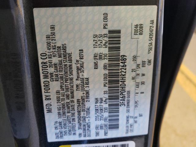 Photo 10 from auction – 2017 FORD FUSION SE with VIN 3FA6P0HD4HR226489