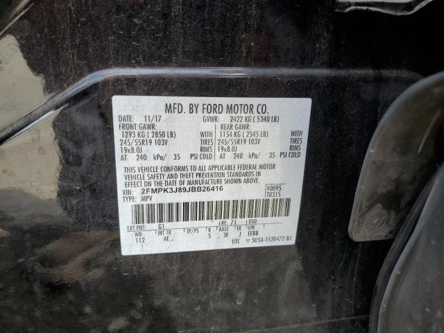 Photo 10 from auction – 2018 FORD EDGE SEL with VIN 2FMPK3J89JBB26416