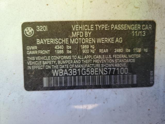 Photo 10 from auction – 2014 BMW 320 I with VIN WBA3B1G58ENS77100