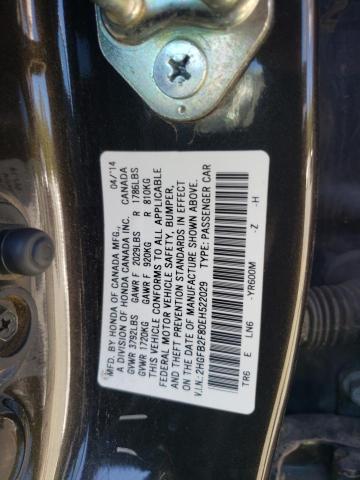 Photo 10 from auction – 2014 HONDA CIVIC EX with VIN 2HGFB2F80EH522029