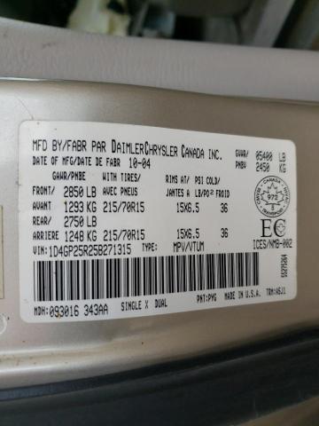 Photo 10 from auction – 2005 DODGE CARAVAN SE with VIN 1D4GP25R25B271315