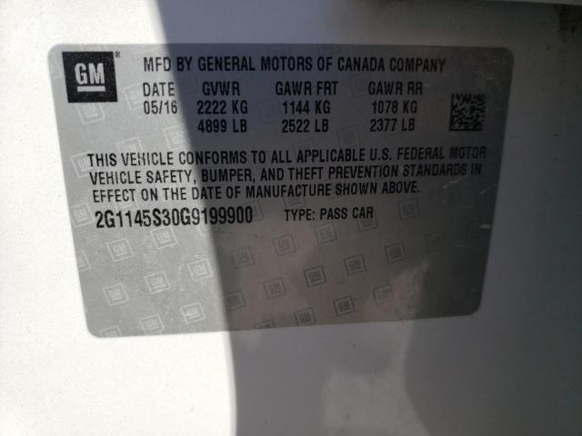 Photo 10 from auction – 2016 CHEVROLET IMPALA LTZ with VIN 2G1145S30G9199900