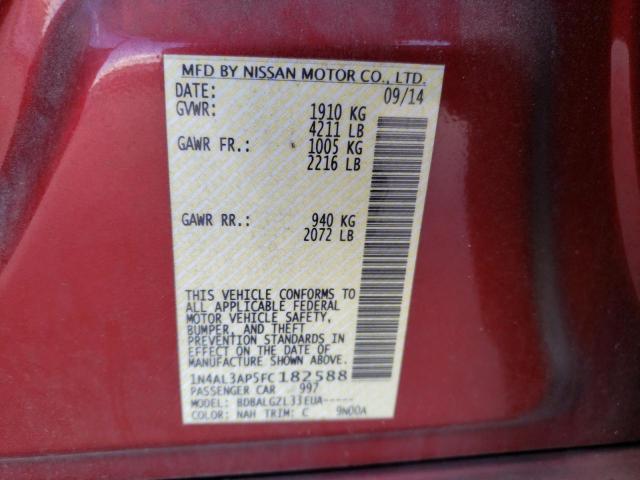 Photo 10 from auction – 2015 NISSAN ALTIMA 2.5 with VIN 1N4AL3AP5FC182588