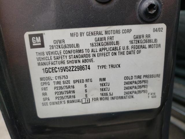 Photo 10 from auction – 2002 CHEVROLET SILVERADO with VIN 1GCEC19V52Z298674
