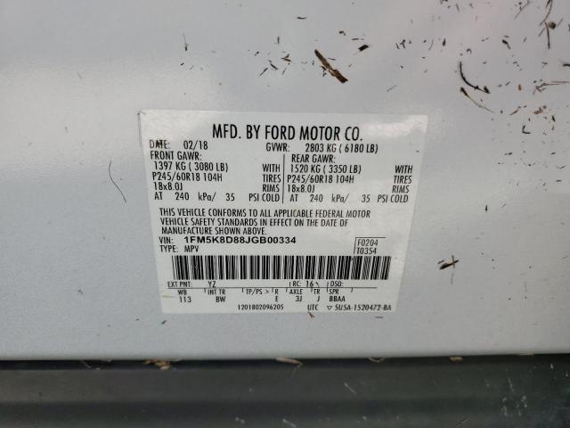 Photo 10 from auction – 2018 FORD EXPLORER X with VIN 1FM5K8D88JGB00334