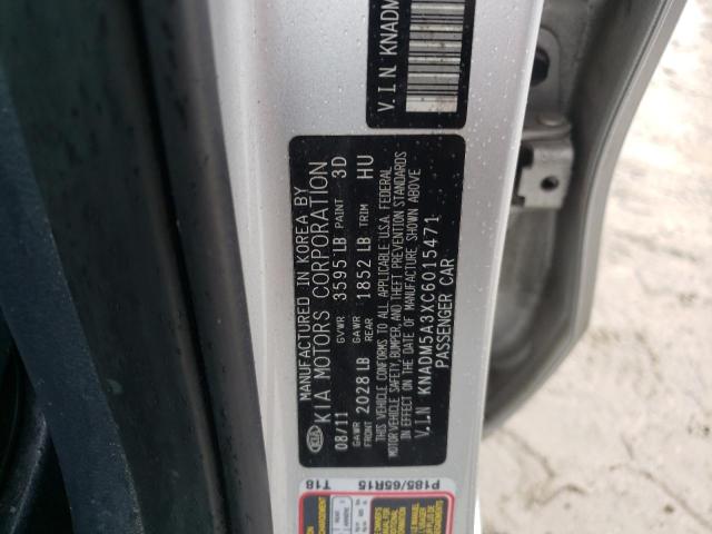 Photo 10 from auction – 2012 KIA RIO LX with VIN KNADM5A3XC6015471