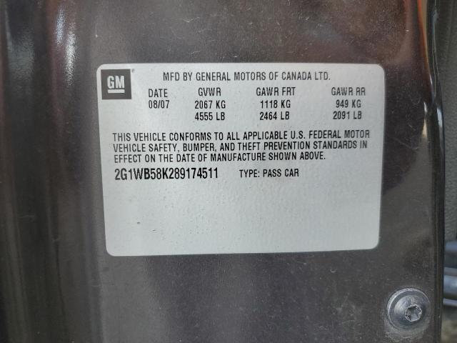 Photo 10 from auction – 2008 CHEVROLET IMPALA LS with VIN 2G1WB58K289174511