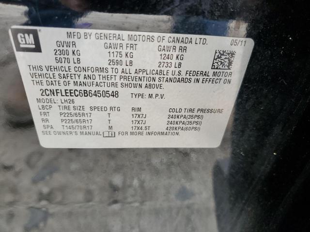 Photo 10 from auction – 2011 CHEVROLET EQUINOX LT with VIN 2CNFLEEC6B6450548