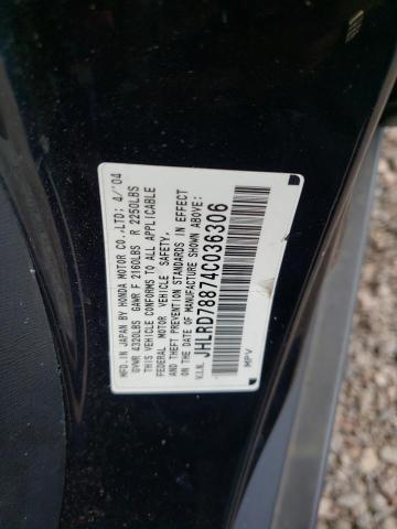 Photo 10 from auction – 2004 HONDA CR-V EX with VIN JHLRD78874C036306