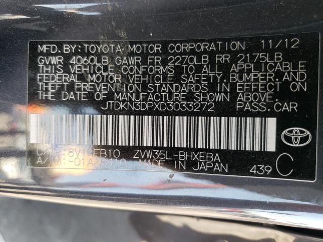 Photo 10 from auction – 2013 TOYOTA PRIUS PLUG with VIN JTDKN3DPXD3033272