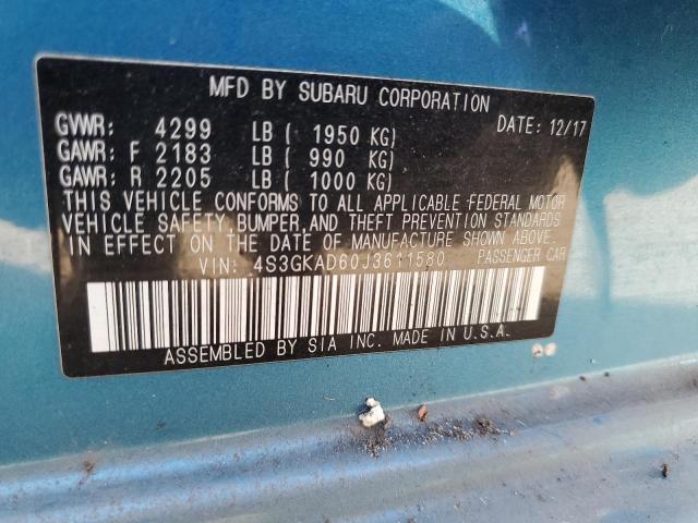 Photo 10 from auction – 2018 SUBARU IMPREZA PR with VIN 4S3GKAD60J3611580