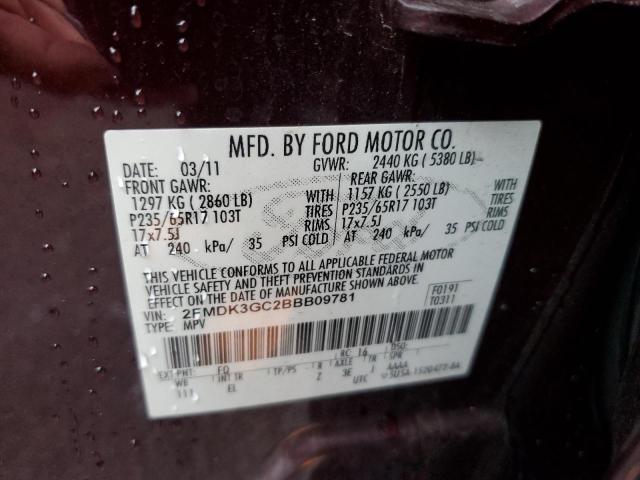 Photo 10 from auction – 2011 FORD EDGE SE with VIN 2FMDK3GC2BBB09781