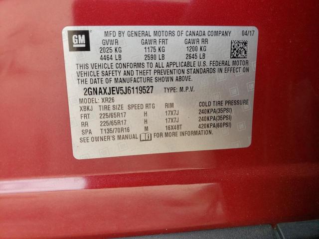Photo 10 from auction – 2018 CHEVROLET EQUINOX LT with VIN 2GNAXJEV5J6119527