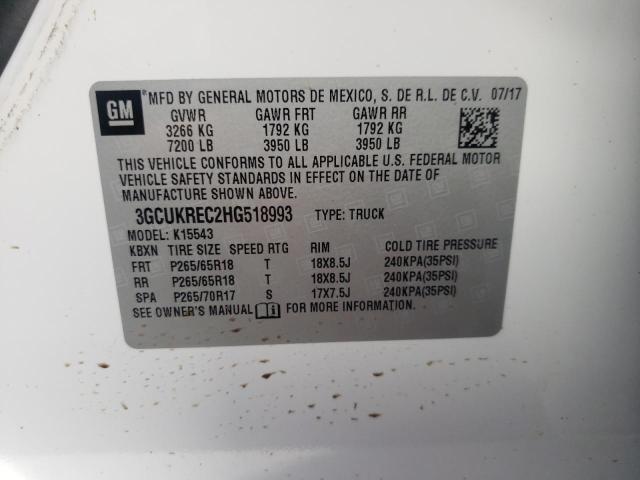 Photo 10 from auction – 2017 CHEVROLET SILVERADO with VIN 3GCUKREC2HG518993