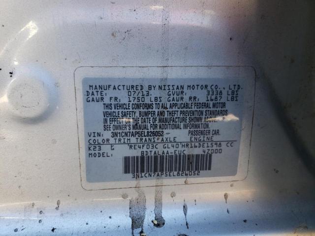 Photo 10 from auction – 2014 NISSAN VERSA S with VIN 3N1CN7AP5EL826052