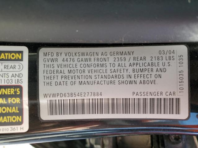 Photo 10 from auction – 2004 VOLKSWAGEN PASSAT GLS with VIN WVWPD63B54E277884
