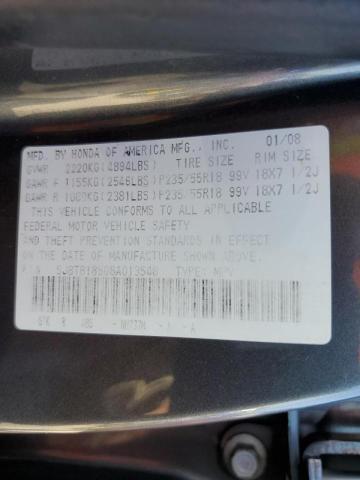Photo 10 from auction – 2008 ACURA RDX TECHNO with VIN 5J8TB18568A013548