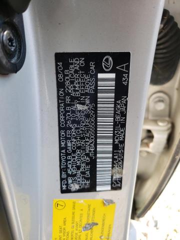 Photo 10 from auction – 2005 LEXUS ES 330 with VIN JTHBA30G555062975